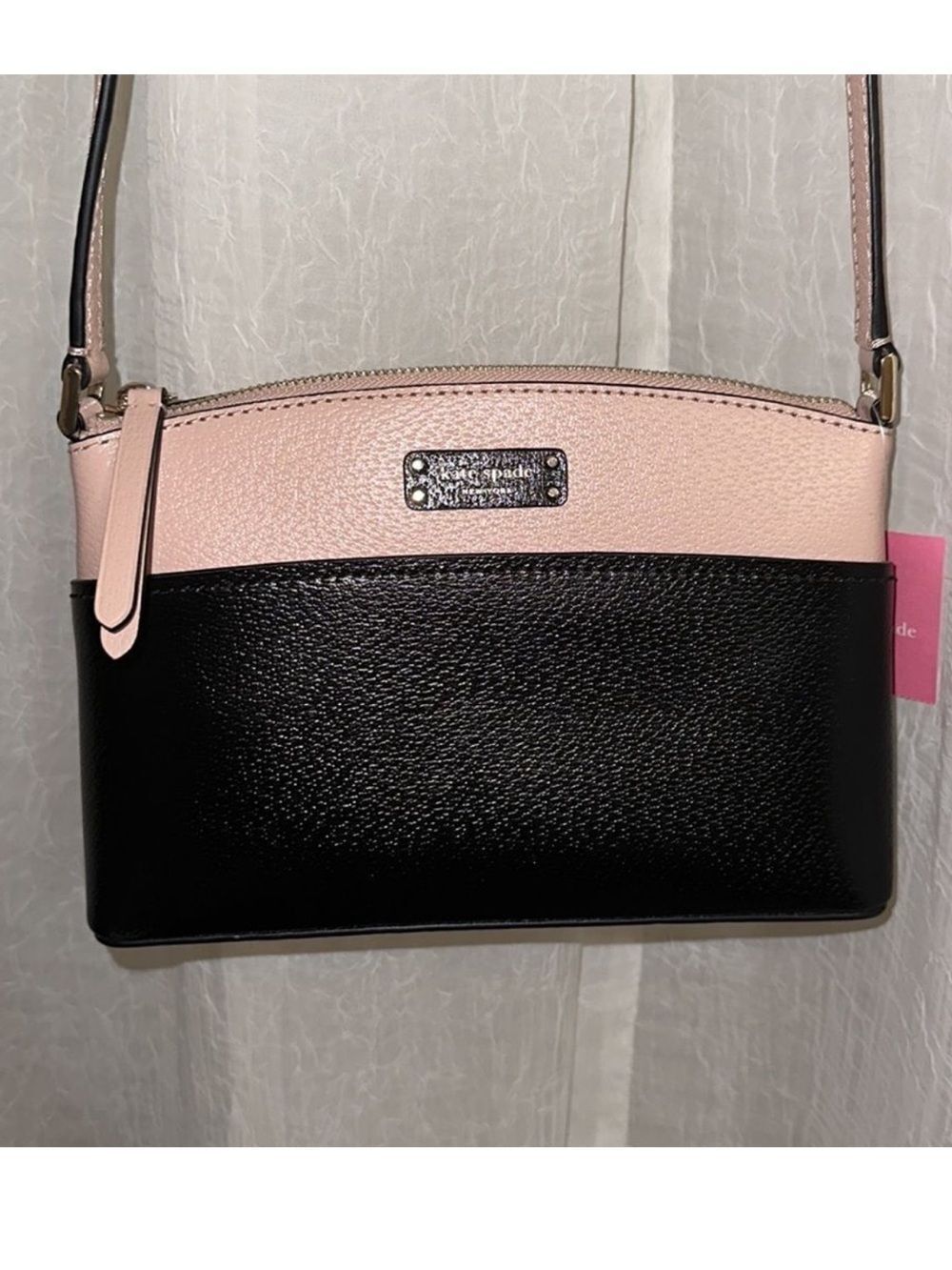 kate spade Jeanne Pink Black Genuine Leather Crossbody Bag